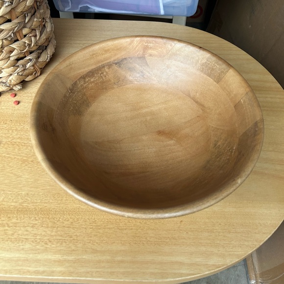 Two large serving bowls from Pottery Barn. Can buy one or both. Mango wood. - Picture 7 of 8